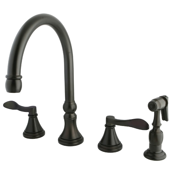 Kingston Brass Widespread Kitchen Faucet, Oil Rubbed Bronze KS2795DFLBS - main